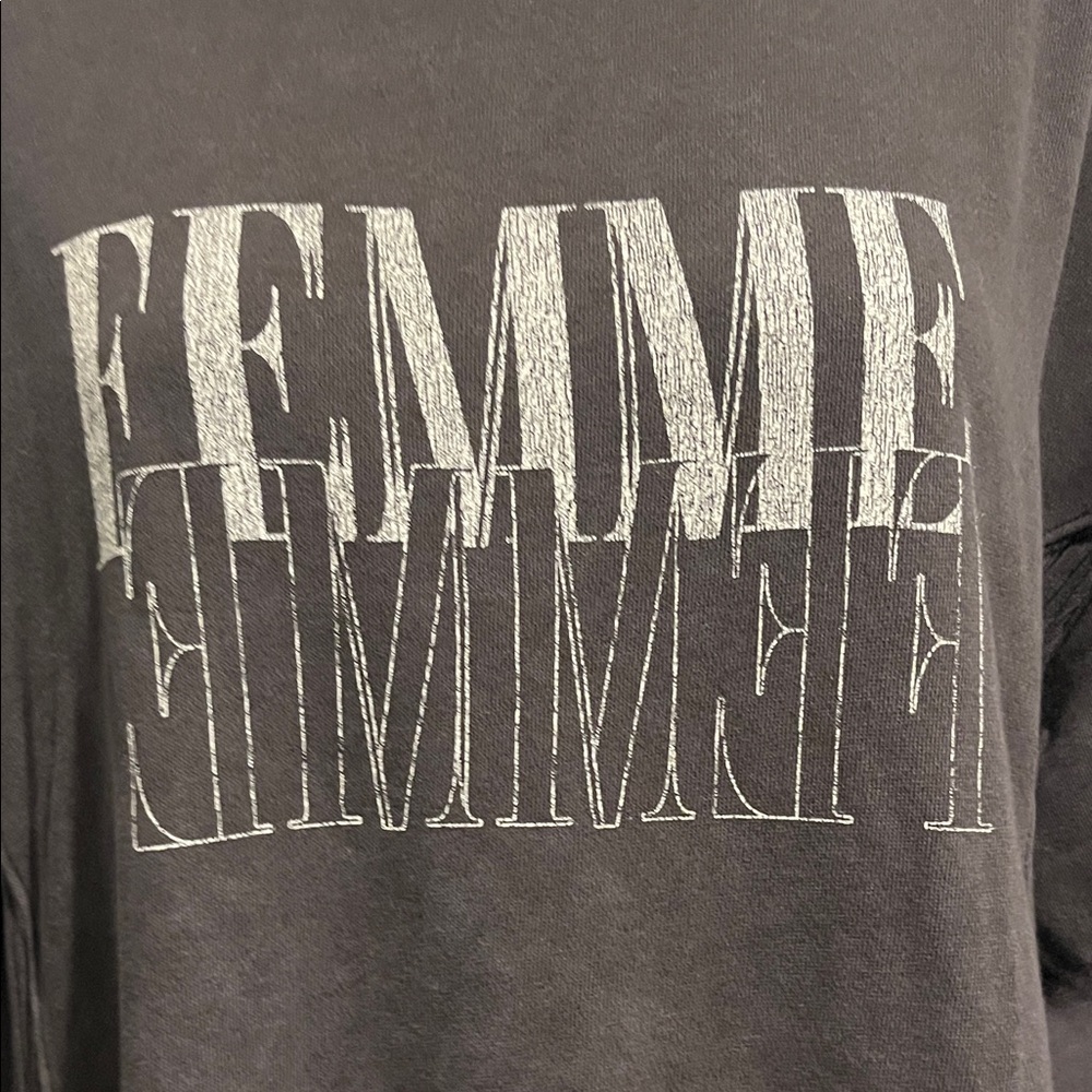 aerie Black Graphic 'FEMME' Pullover Sweatshirt